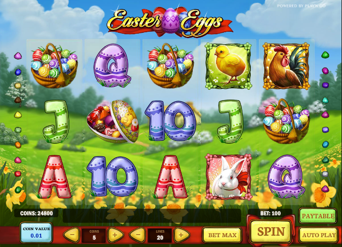 ลุ้นรับรางวัลใหญ่และโบนัสมากขึ้นในเกมสล็อต Easter Eggs